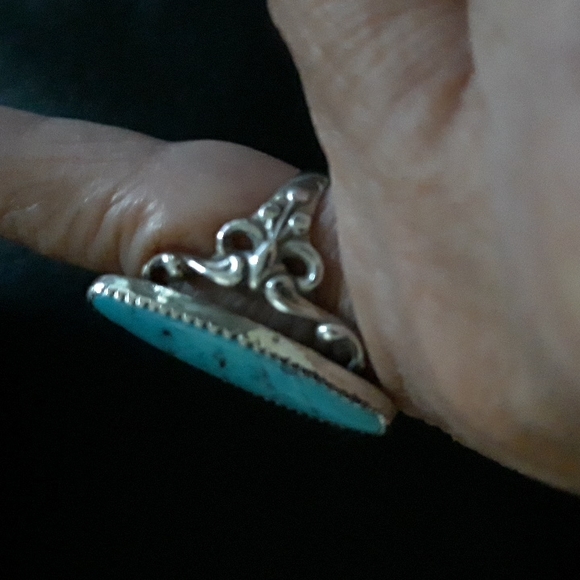 turquoise sterling silver ring - Picture 2 of 5